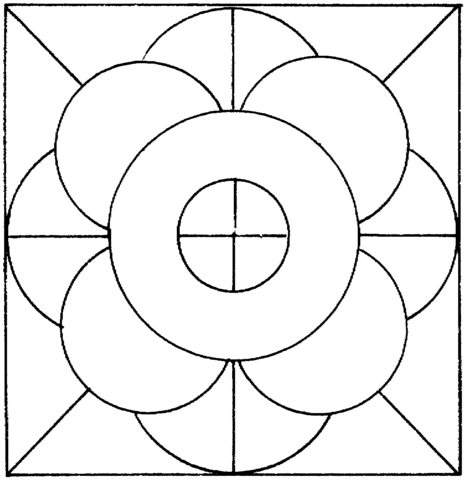 Circles And Line  Coloring Page